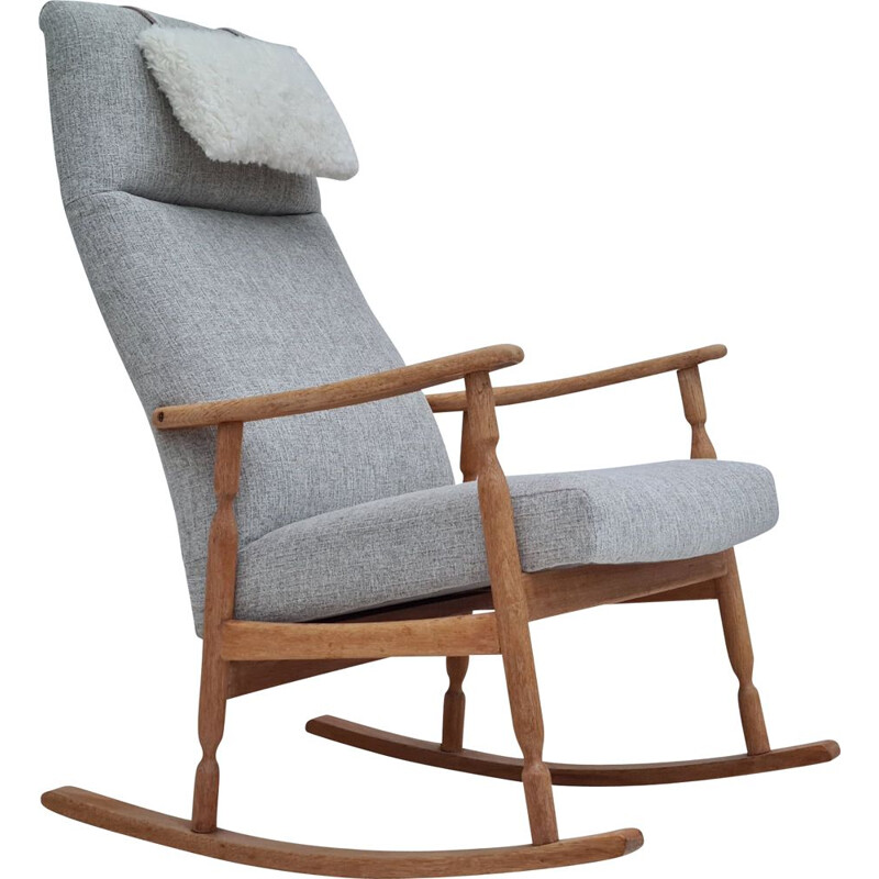 Danish vintage rocking chair in oak wood, 1960s