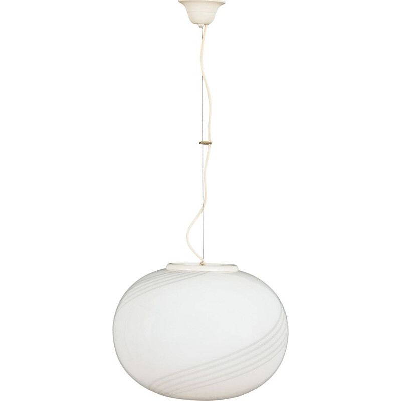 Italian vintage Murano glass sphere pendant lamp, 1970s