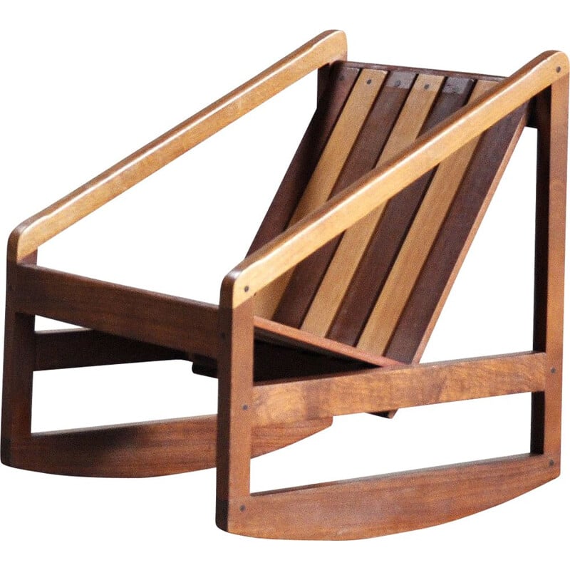 Italian vintage Prototype rocking chair by Pierluigi Ghianda, 1960s