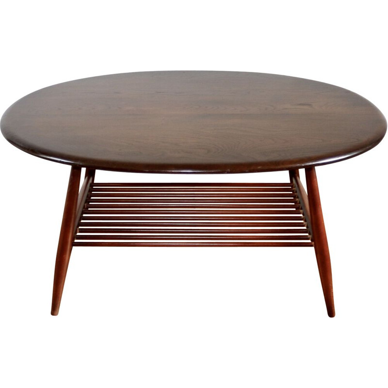 Scandinavian vintage oval coffee table by Lucien Ercolani for Ercol, 1960
