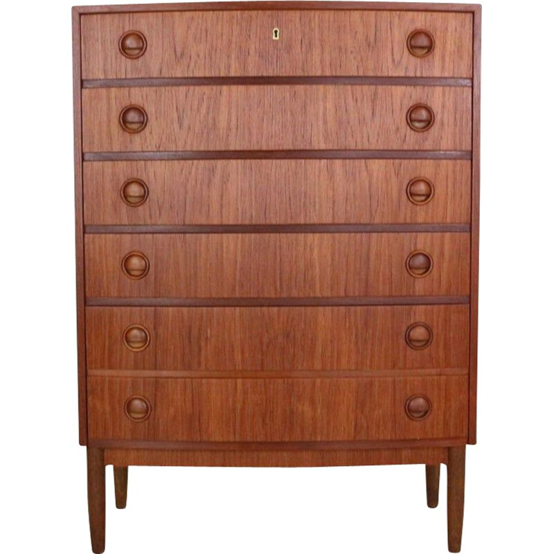 Vintage teak chest of drawers by Kai Kristiansen for Feldballes Møbelfabrik, Denmark 1960