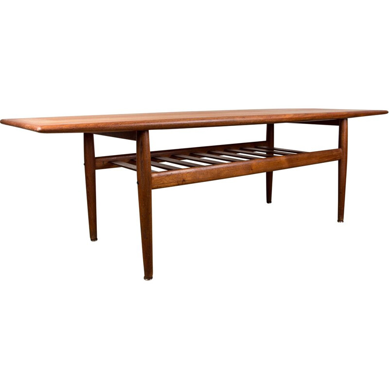 Vintage Danish teak coffee table with two levels by Grete Jalk for Glostrup Mobelfabrik