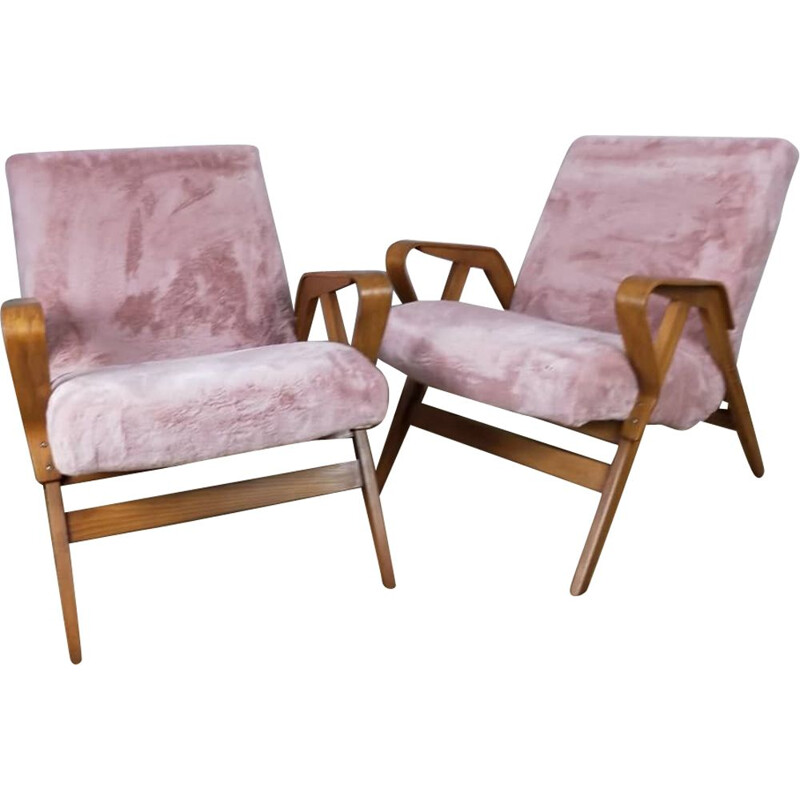 Pair of vintage armchairs by Frantisek Jirak for Tatra Nabytok, 1960