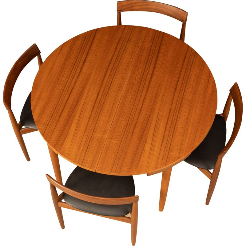Vintage dining set Roundette by Hans Olsen for Frem Røjle Møbelfabriken, 1950s