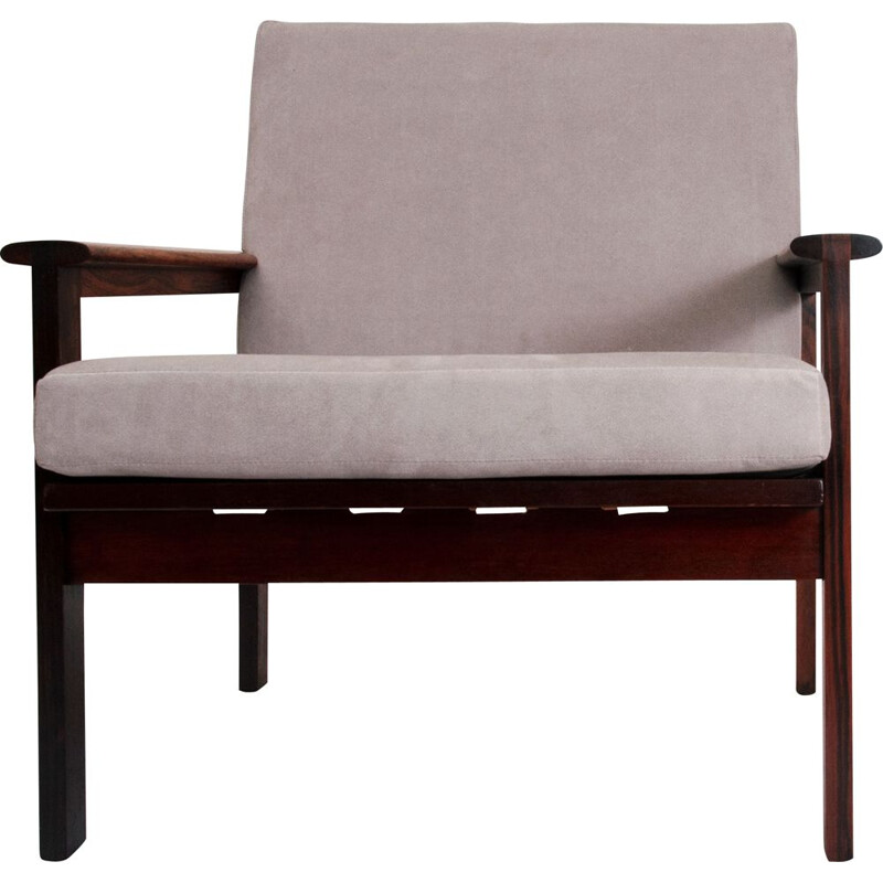 Vintage "Capella" rosewood and leather armchair by Illum Wikkelsø, Denmark 1959