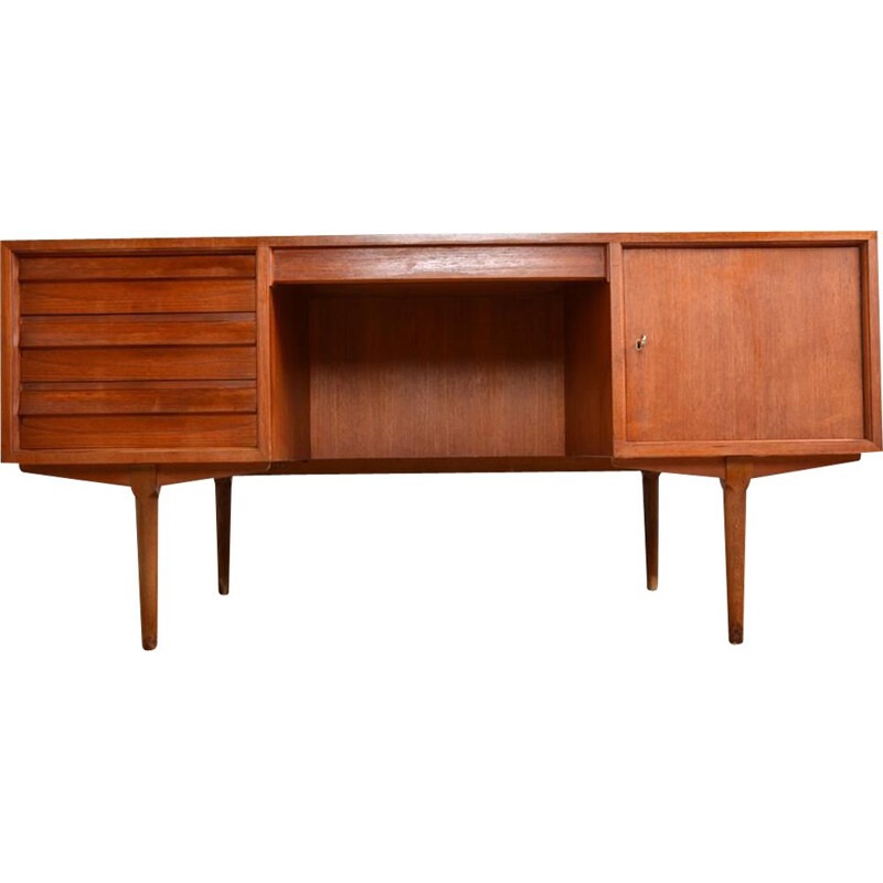 Vintage double-sided teak desk by Lothar Wegner, 1960