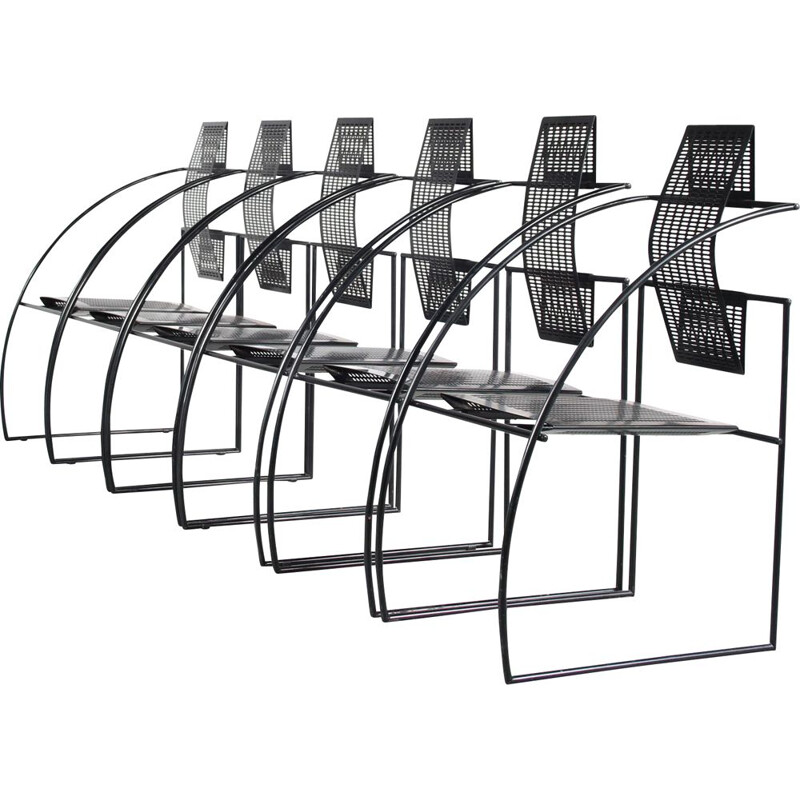 Set of 6 vintage "Quinta" chairs by Mario Botta for Alias, Italy 1980