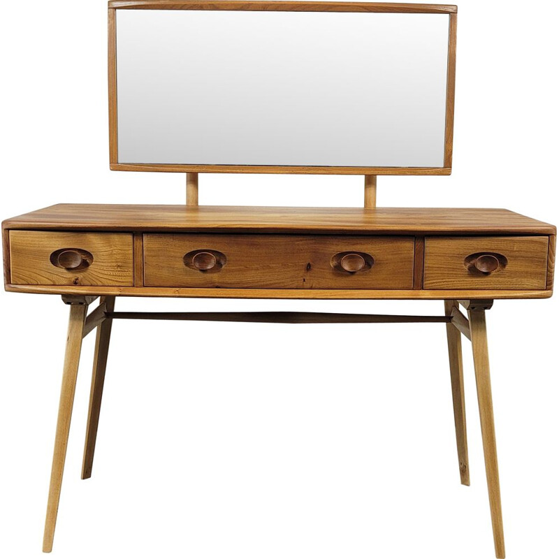 Vintage dressing table in elmwood and beechwood by Ercol, 1960s
