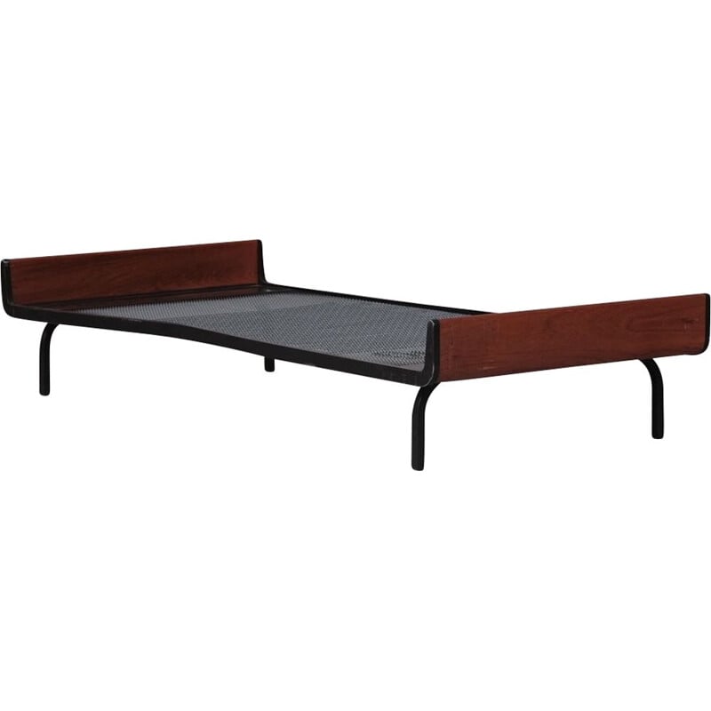 Mid-century teak and metal daybed by Friso Kramer for Auping, Holland 1950s