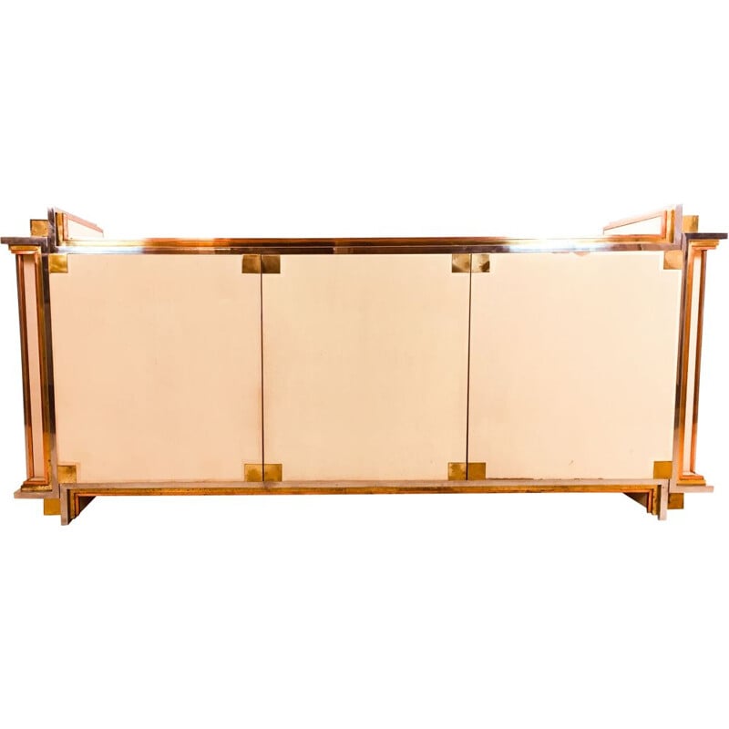 Vintage lacquer three-door sideboard by Alain Delon for Maison Jansen, 1972