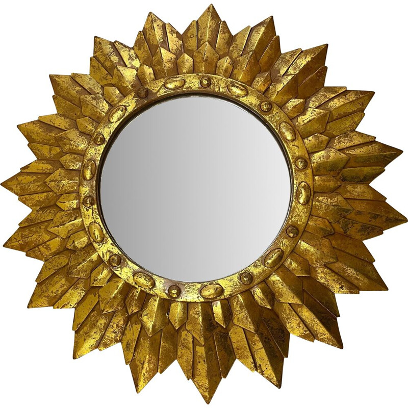 Vintage sunshine mirror in gold resin
