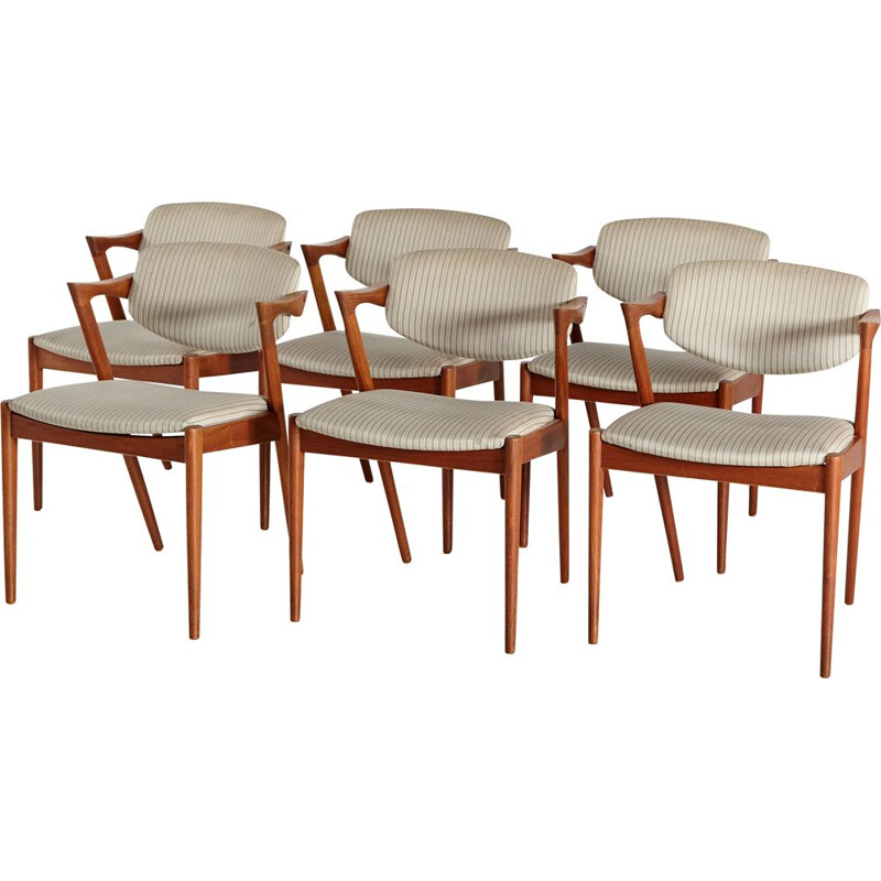 Set of 6 vintage teak dining chairs by Kai Kristiansen for Schou Andersen, 1960s