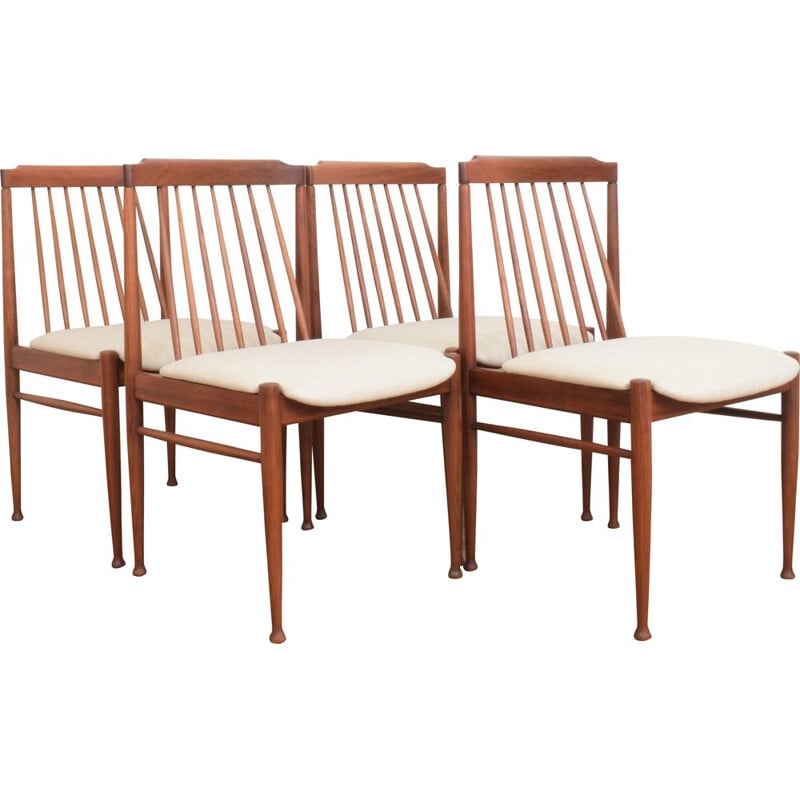 Set of 4 mid-century Danish teak dining chairs, 1960s
