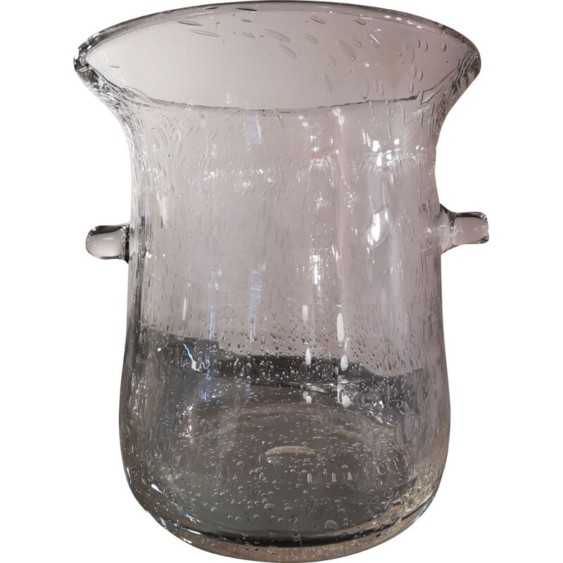 Vintage bubbled glass champagne bucket, 1970