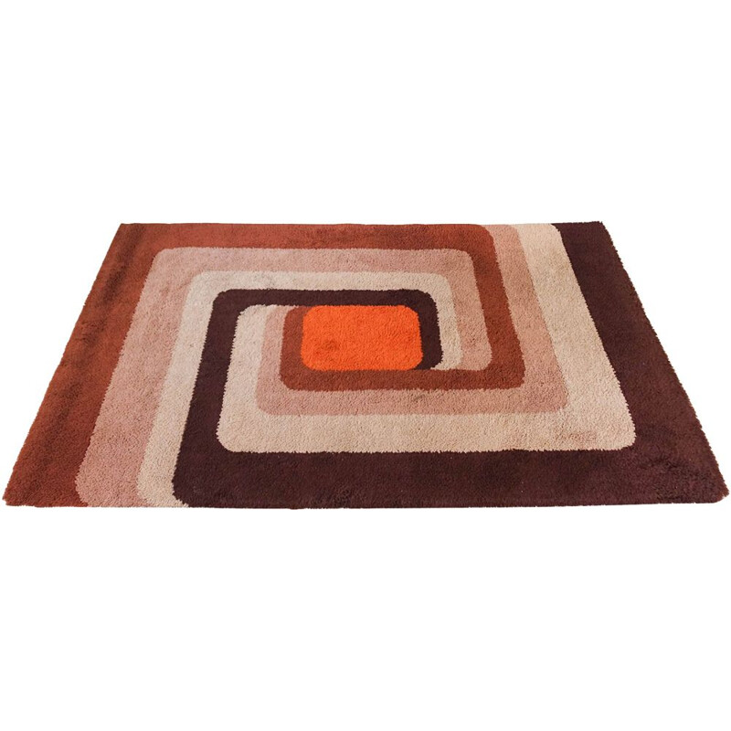 Vintage geometric rug, Holland 1970s