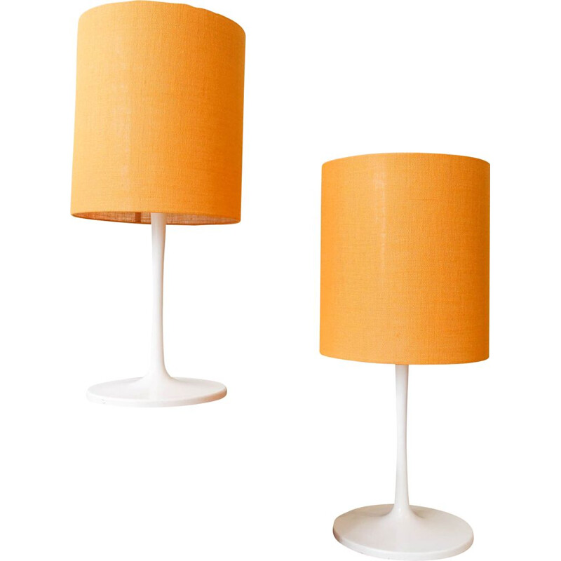 Pair of vintage yellow table lamps by Staff, Germany 1970s