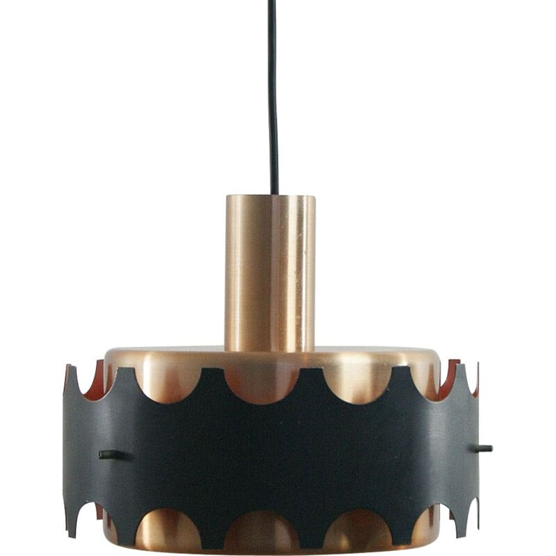 Vintage copper pendant lamp by Veb Metal Dresser Halle, 1960s
