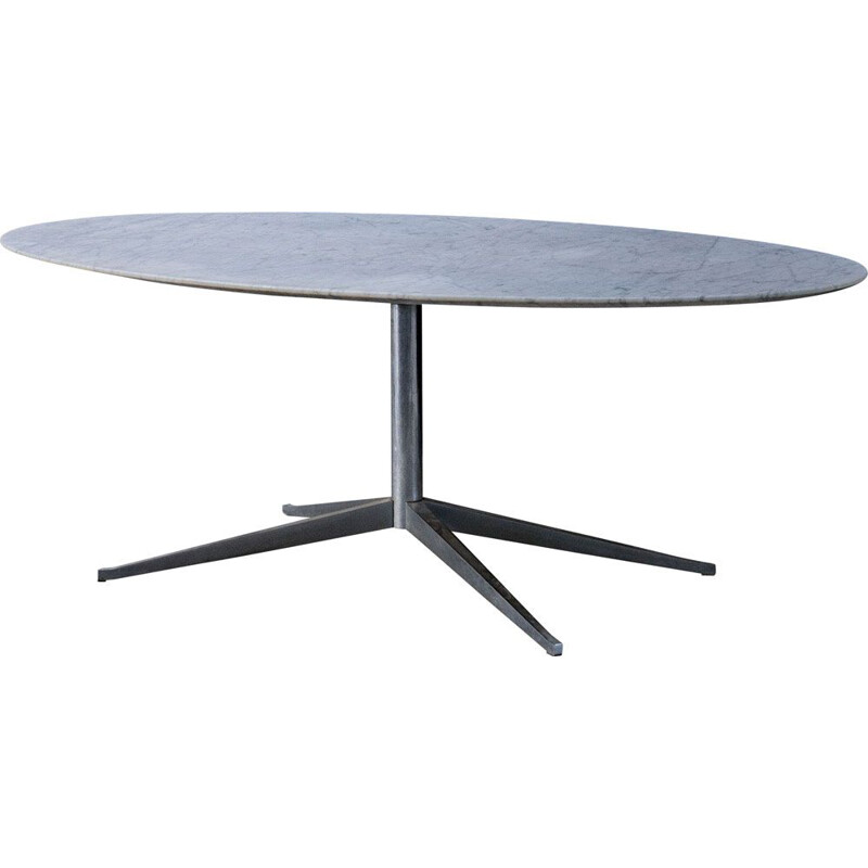 Vintage oval Calacatta marble table by Florence Knoll