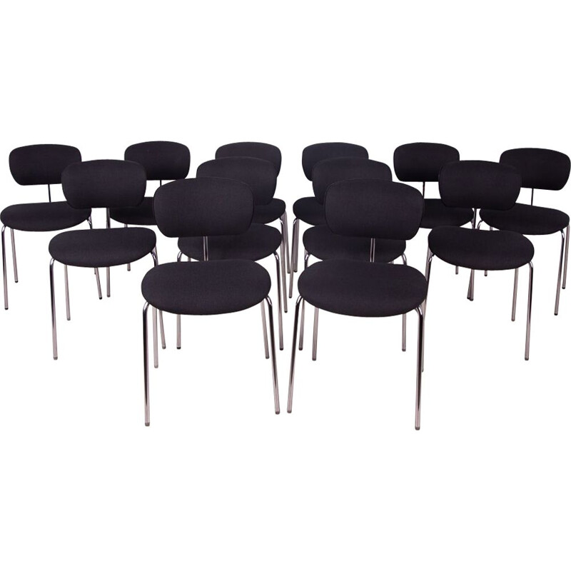 Set of 12 mid-century side chairs by Egon Eiermann for Wilde & Spieth, 1960s