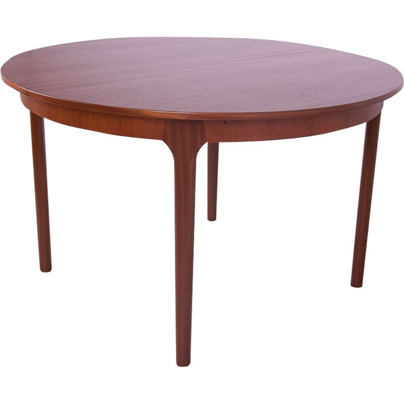 Vintage round extendable dining table by McIntosh, 1960s