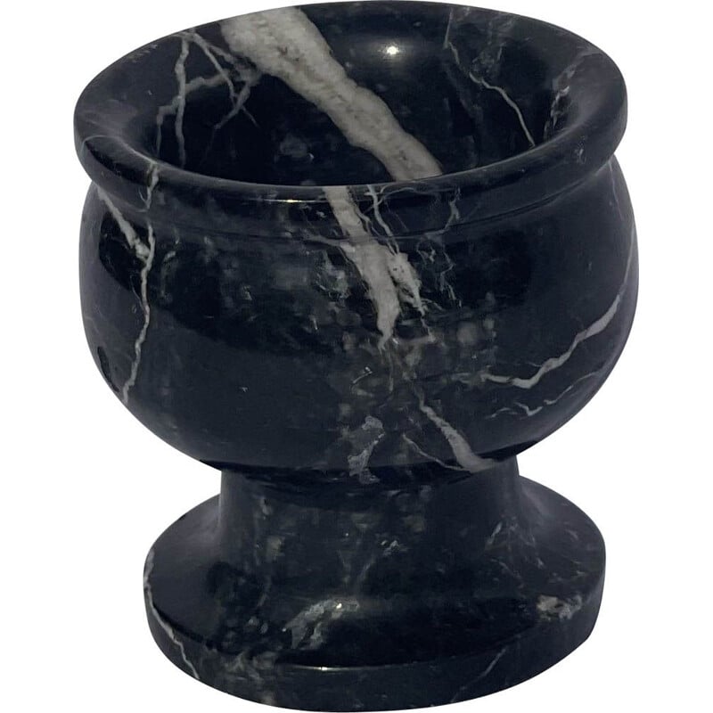 Mid-century small black marble goblet