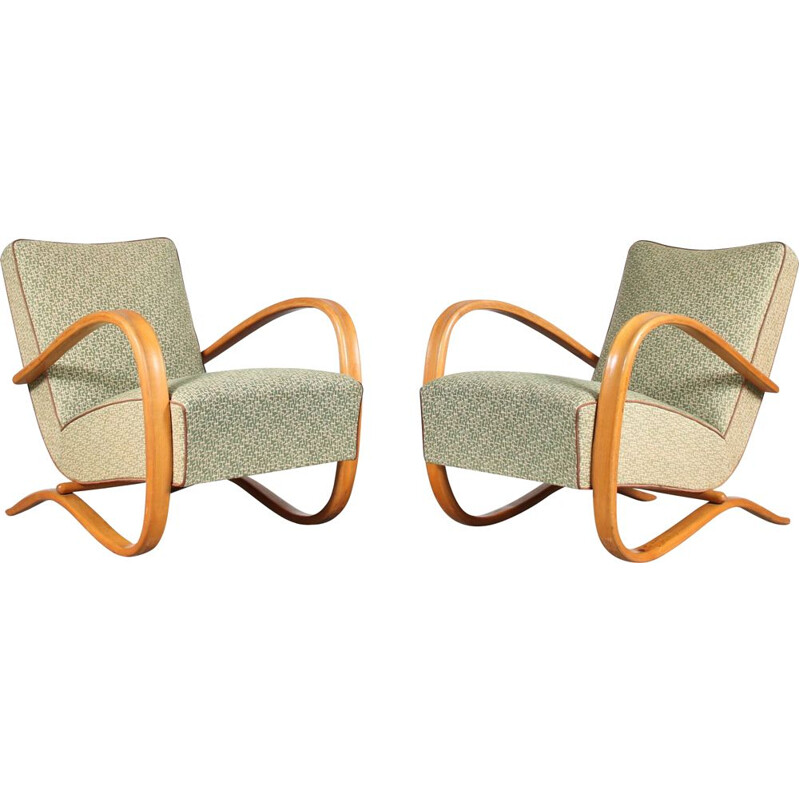 Vintage easy chairs by Jindrich Halabala for Up Zavody, Czech 1930