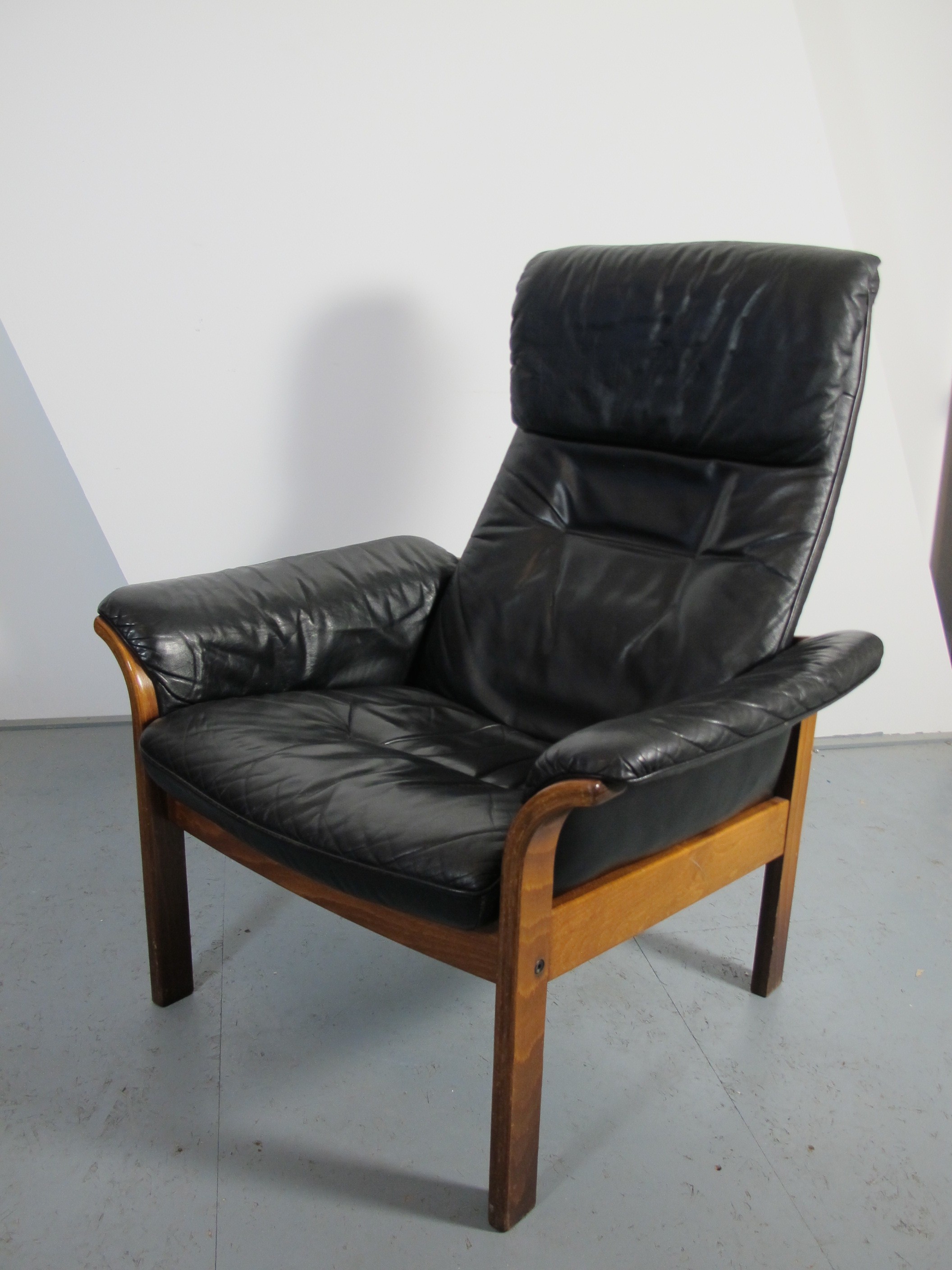 Scandinavian GMobel lounge chair in leather 1950s