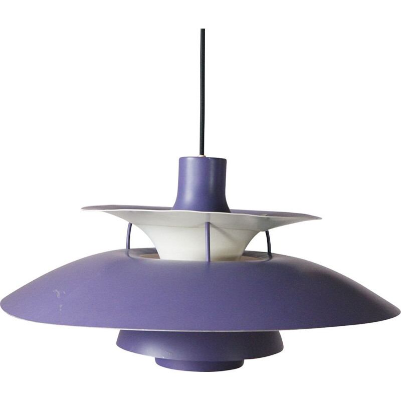 Vintage purple Ph5 pendant lamp by Poul Henningsen for Louis Poulsen