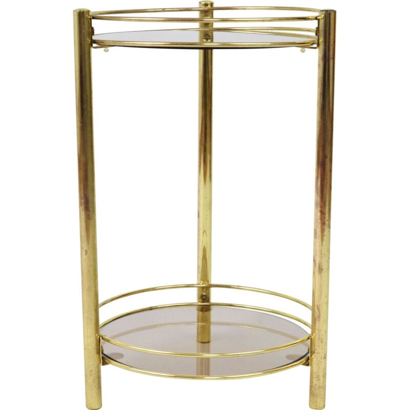 Vintage smoked glass side table, 1980s
