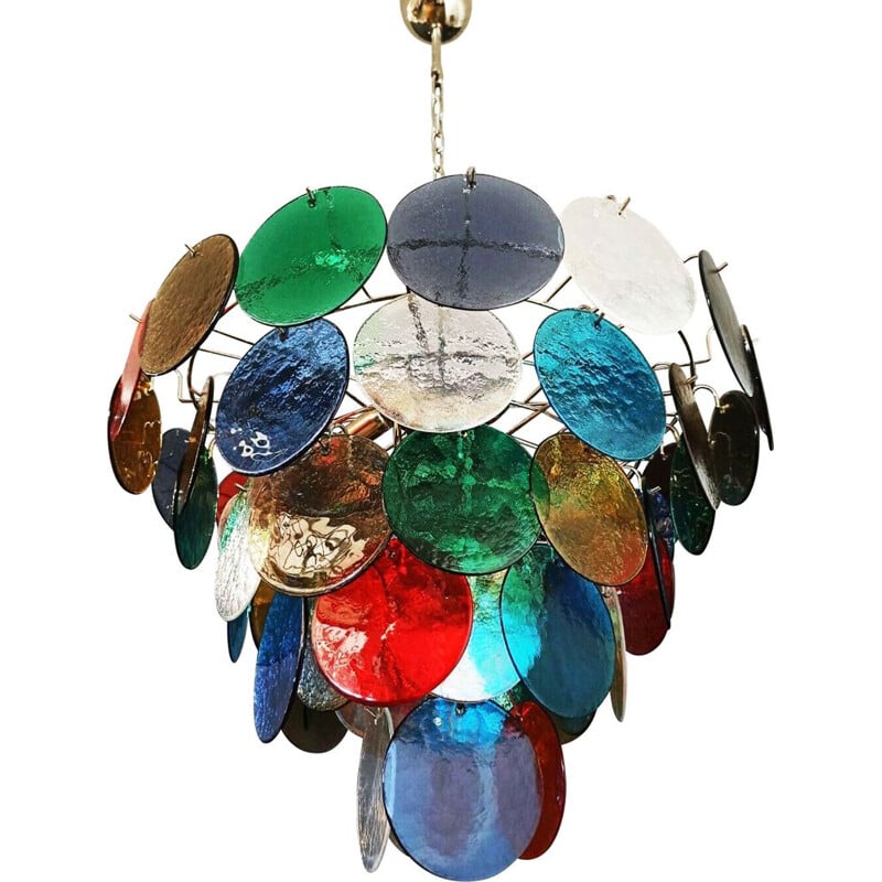 Vintage chandelier with 10 lights in Murano glass, Italy 1980