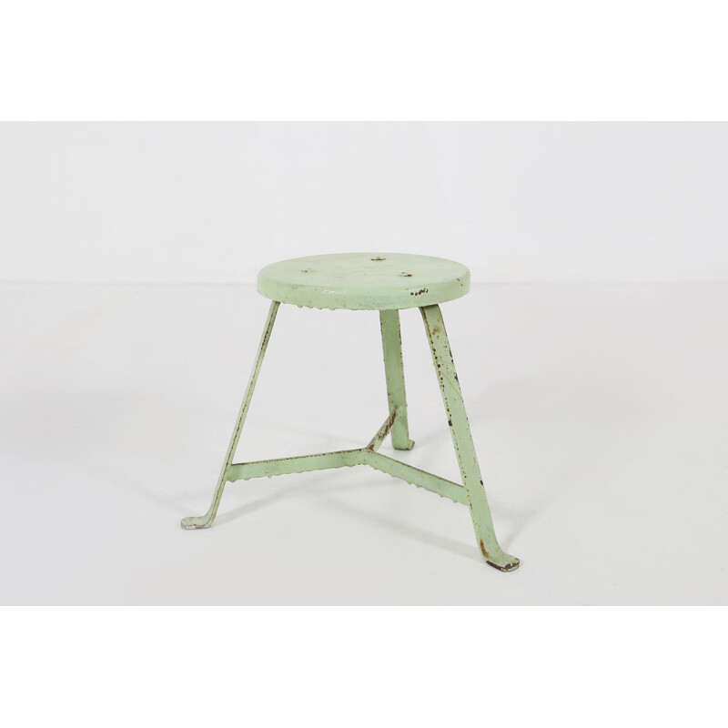 Vintage green stool, 1930