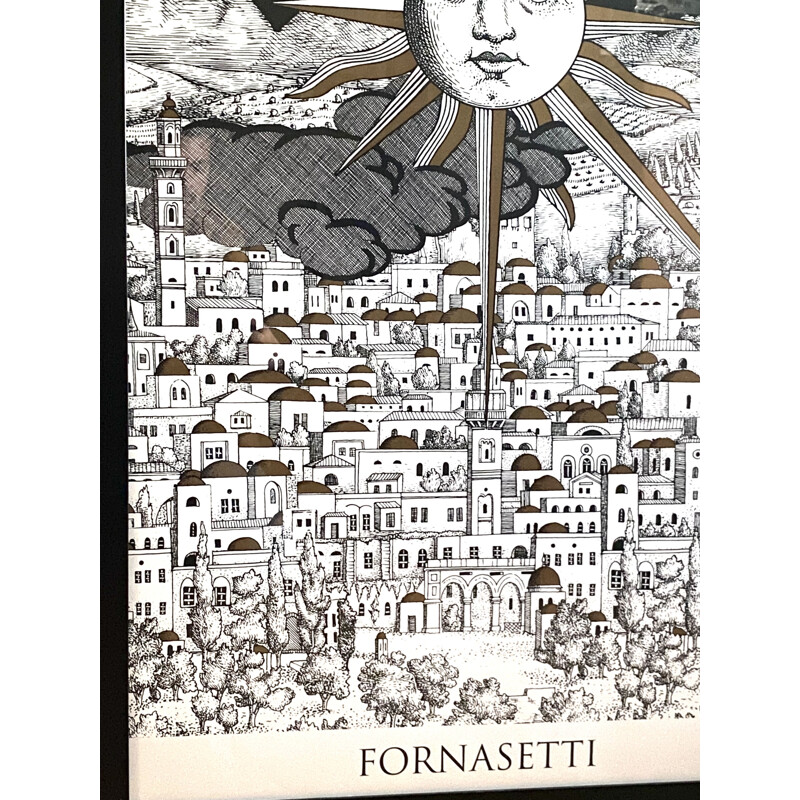 Vintage "Sole su Gerusalemme" serigraph by Piero Fornasetti, France 1993
