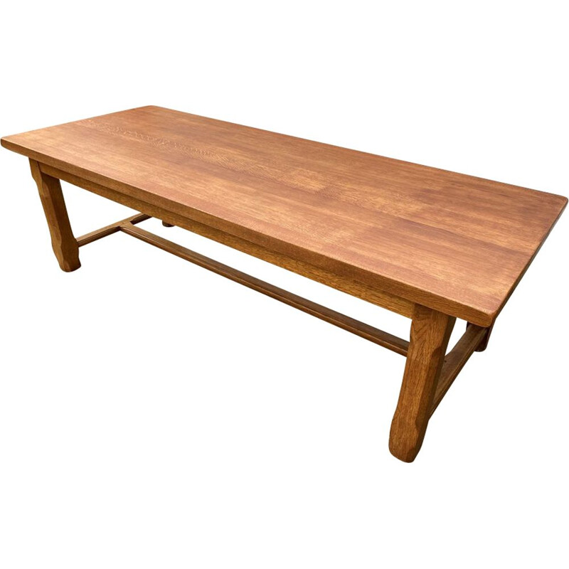 Vintage solid oakwood farm table, 1980