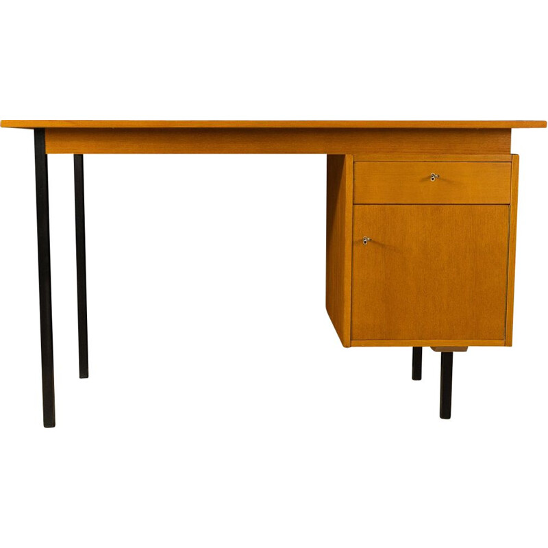 Vintage ashwood desk by Ge-El Möbel, Germany 1960s