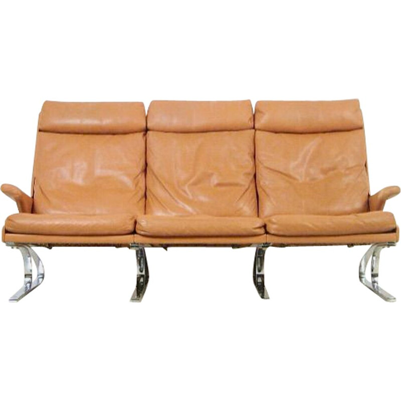 Vintage leather sofa by Reinhold Adolf for Cor, 1960