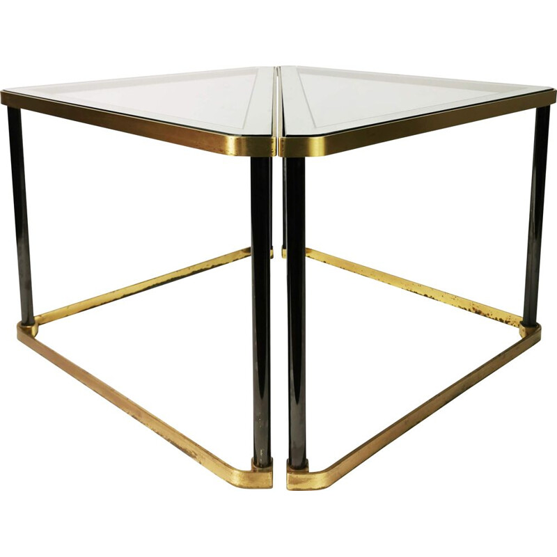 Vintage brass and glass coffee table, Germany 1960s