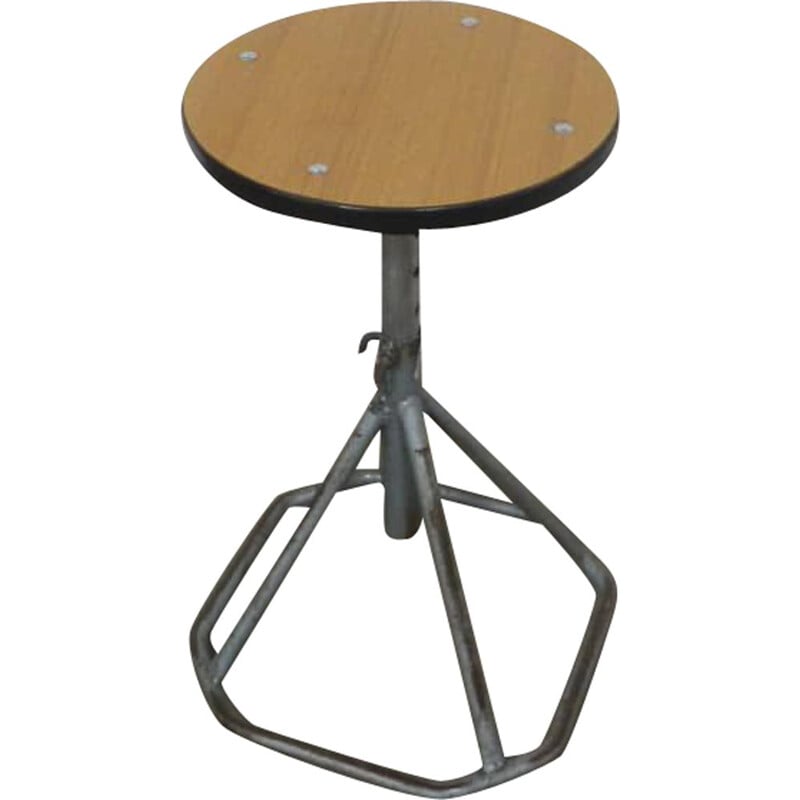 Vintage wood and formica workshop stool