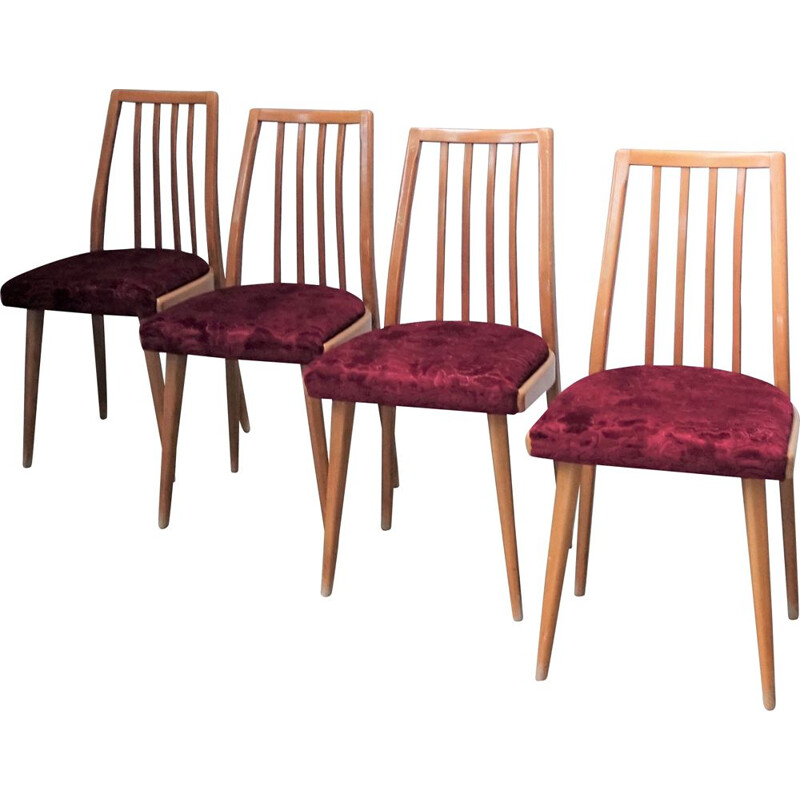 Set of 4 vintage dining chairs by Antonin Suman for Ton, Czechoslovakia 1960s