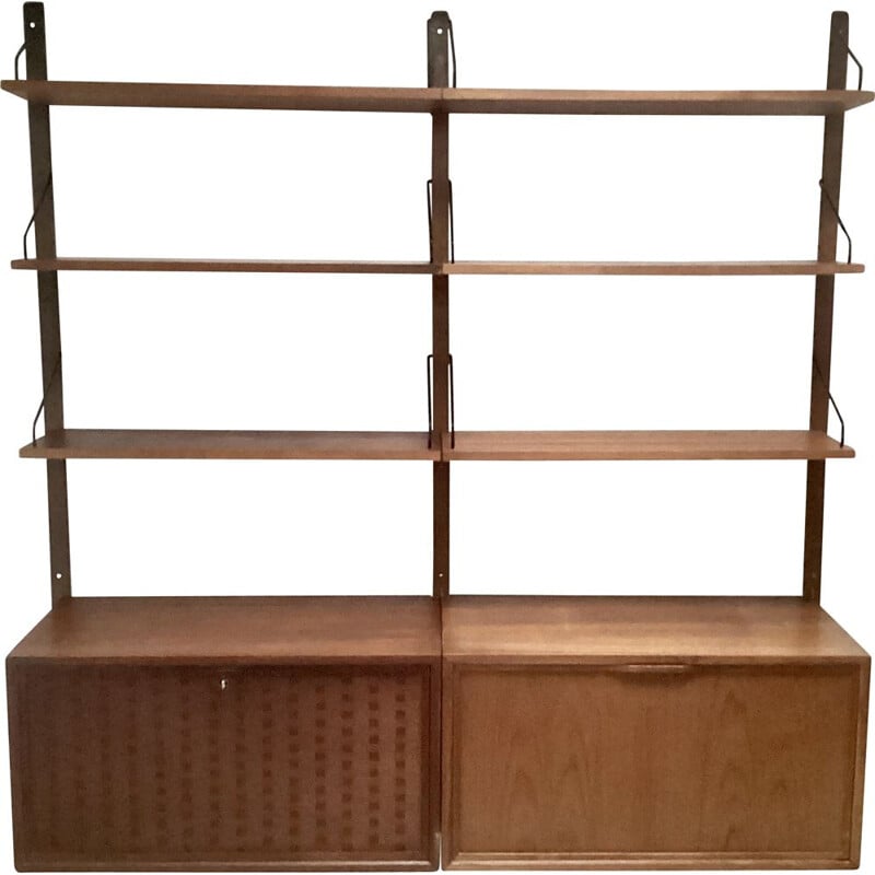 Vintage wood wall unit by Poul Cadovius