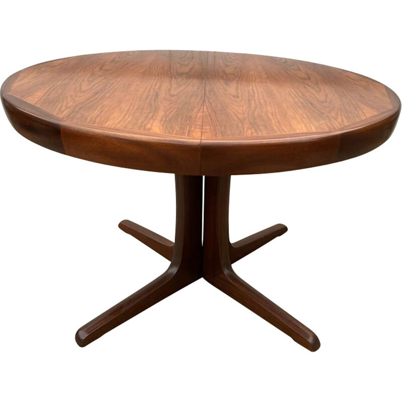 Vintage round expandable table in rosewood and teak, 1960