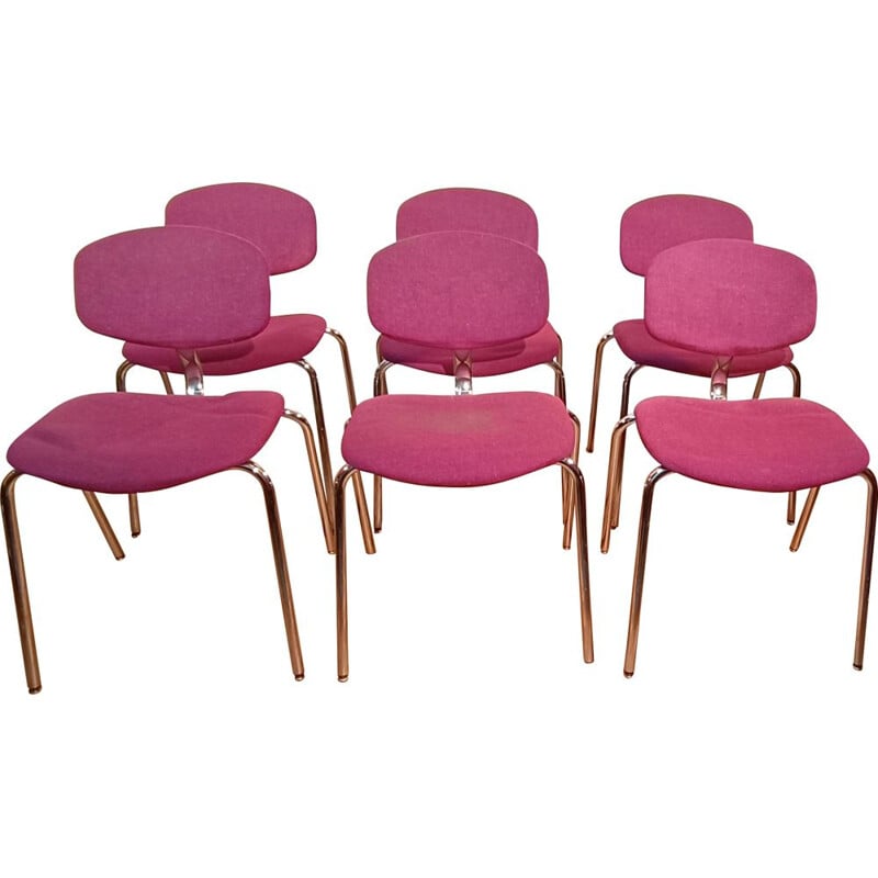 Vintage Strafor chair in purple fabric by Pierre Paulin