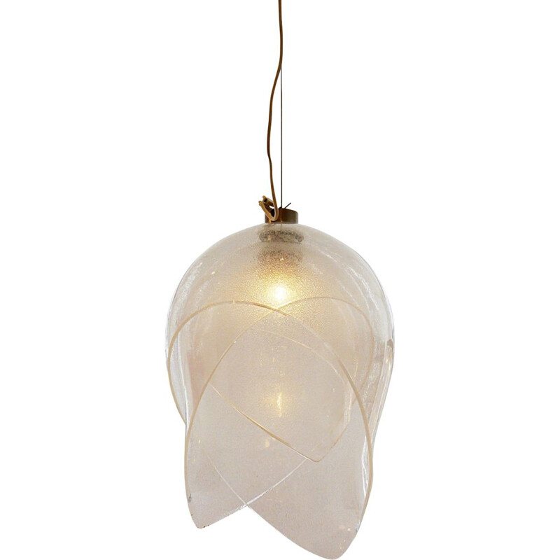 Vintage pendant lamp in Murano glass by Carlo Nason for Mazzega, Italy 1960s