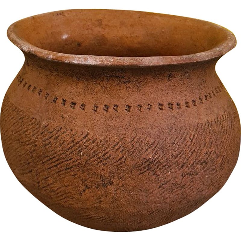 Vintage African ceramic kitchen pot, Kenya 1900s