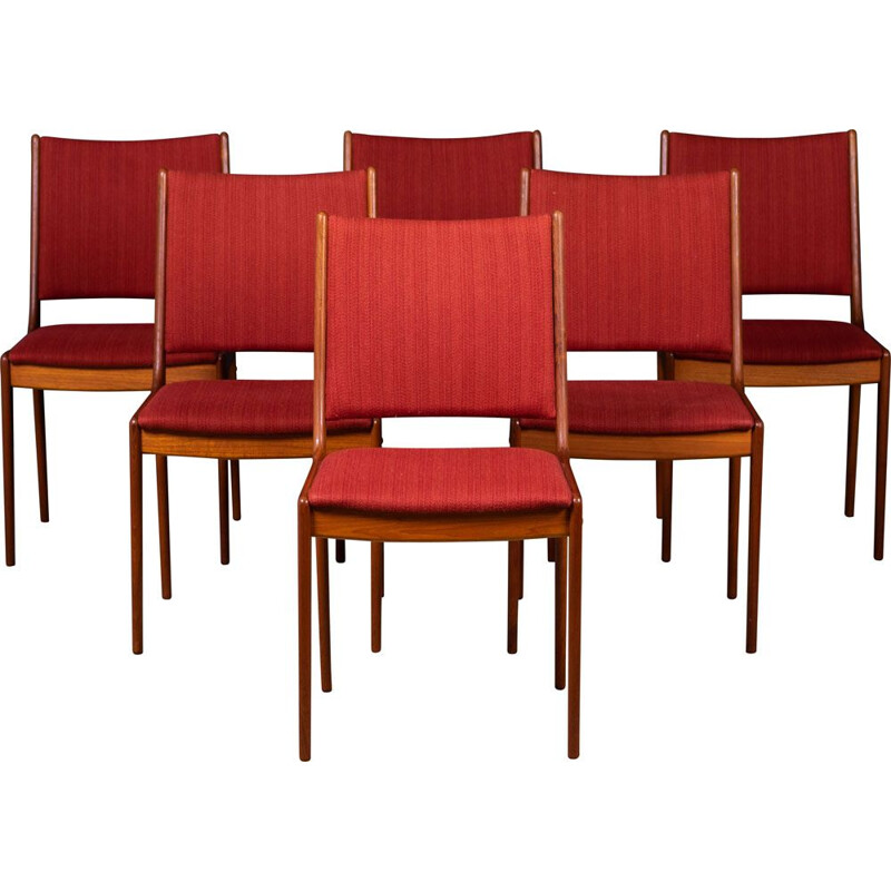 Set of 6 vintage teak chairs by Johannes Andersen for Uldum Møbelfabrik, Denmark 1960s
