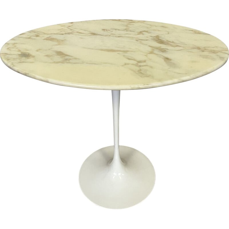 Vintage oval marble pedestal table by Eero Saarinene for Knoll International, 1970