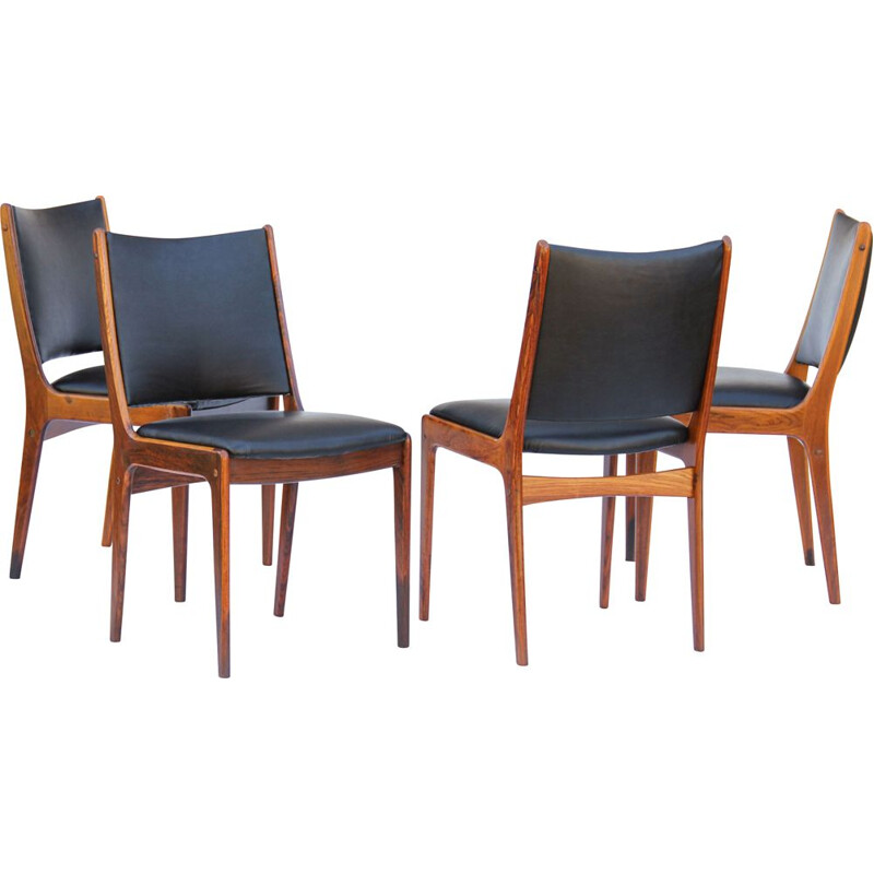 Set of 4 vintage rosewood dining chairs by Johannes Andersen for Uldum Møbelfabrik, Denmark 1960s