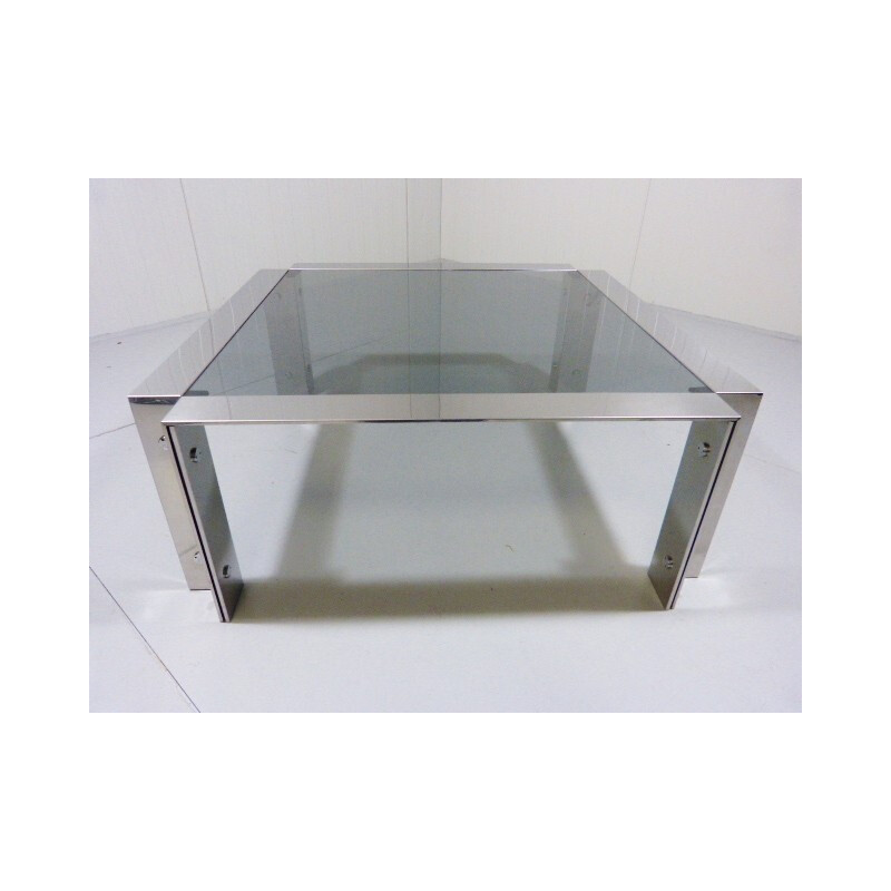 Coffee table in chrome and glass - 1960s