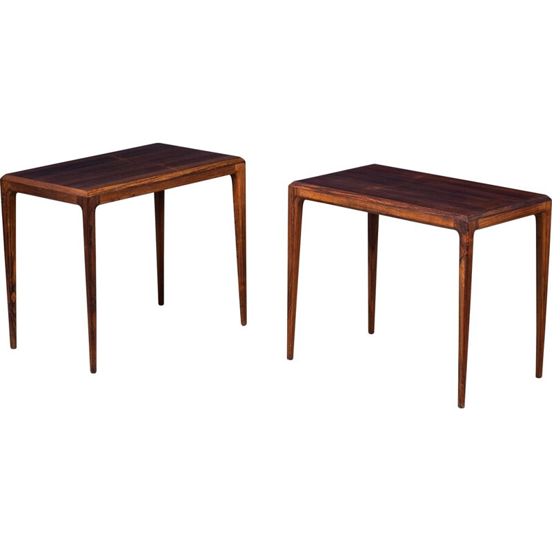 Pair of vintage rosewood side tables by Johannes Andersen for Silkeborg Møbelfabrik, Denmark 1960s