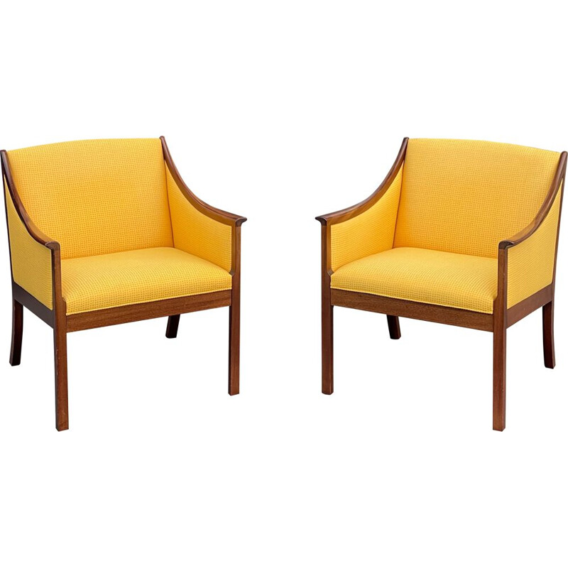 Pair of vintage armchairs by Ole Wanscher, Denmark 1960s