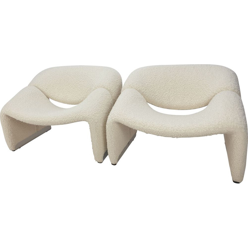 Pair of vintage F598 Groovy armchairs by Pierre Paulin for Artifort, 1980s